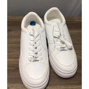 Madden Girl Women’s Sz 10M  Ellen Low Top White Sneakers Rhinestones Lace Up